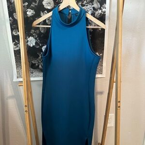 Slate & Willow Teal Sleeveless Midi “Liza” Dress (size Small)